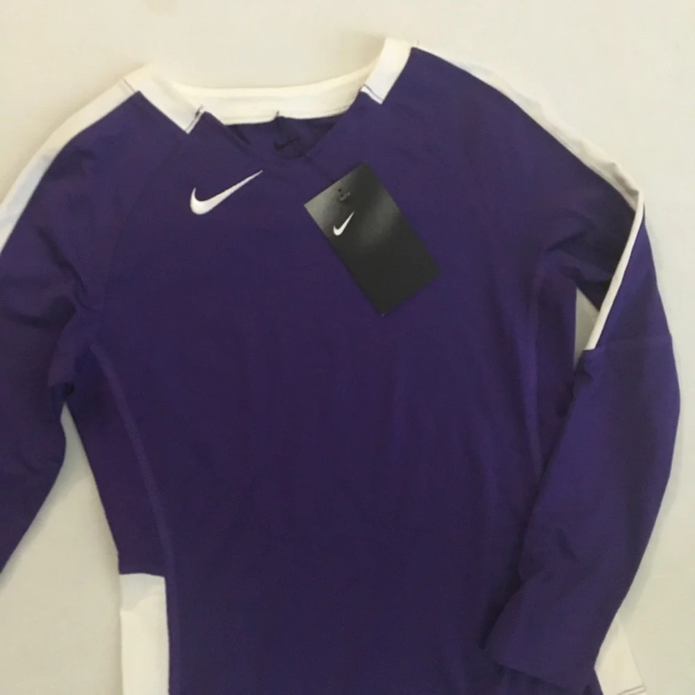 Nike Purple Long-Sleeve Athletic Tee with White Trim